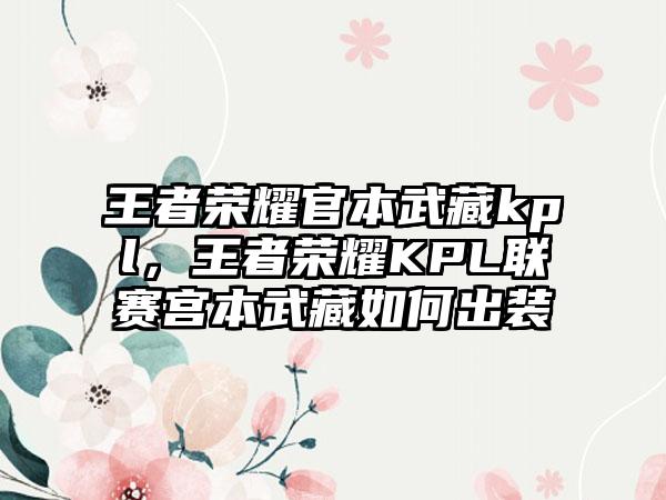 王者荣耀官本武藏kpl，王者荣耀KPL联赛宫本武藏如何出装