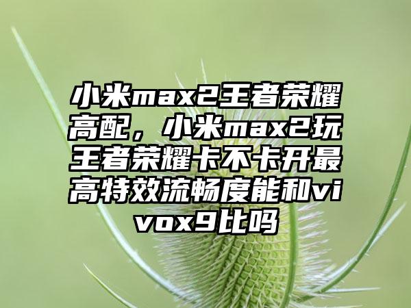 小米max2王者荣耀高配，小米max2玩王者荣耀卡不卡开最高特效流畅度能和vivox9比吗