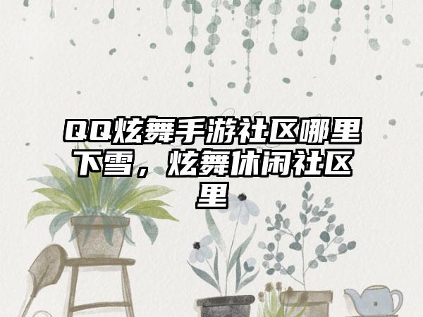 QQ炫舞手游社区哪里下雪，炫舞休闲社区里