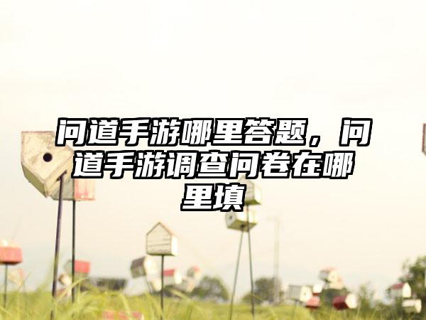 问道手游哪里答题，问道手游调查问卷在哪里填