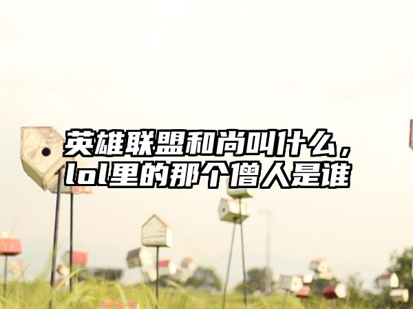 英雄联盟和尚叫什么，lol里的那个僧人是谁