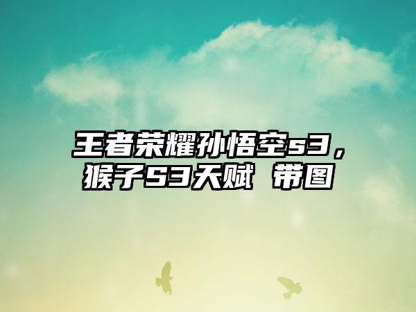 王者荣耀孙悟空s3，猴子S3天赋 带图