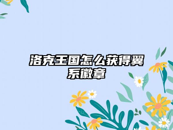 洛克王国怎么获得翼系徽章