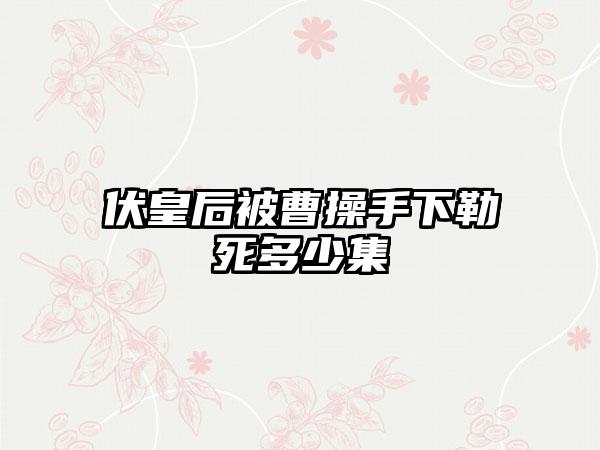 伏皇后被曹操手下勒死多少集