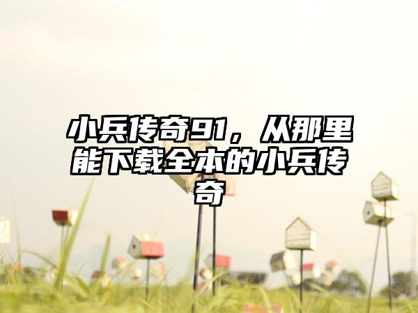 小兵传奇91，从那里能下载全本的小兵传奇