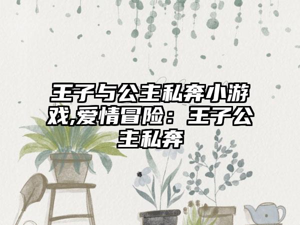 王子与公主私奔小游戏,爱情冒险：王子公主私奔