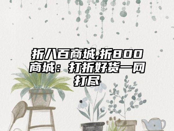 折八百商城,折800商城：打折好货一网打尽