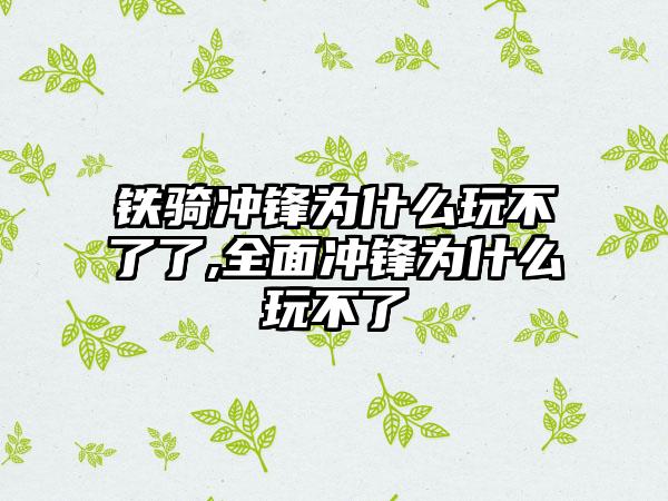 铁骑冲锋为什么玩不了了,全面冲锋为什么玩不了
