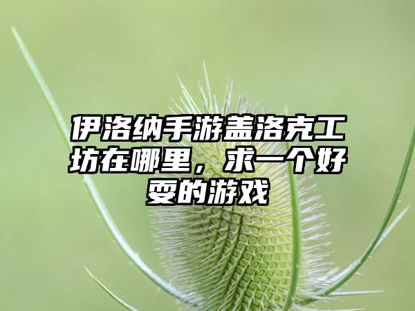 伊洛纳手游盖洛克工坊在哪里，求一个好耍的游戏