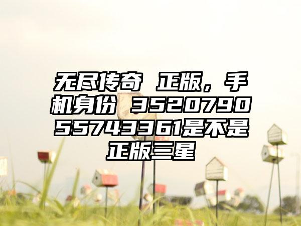 无尽传奇 正版，手机身份 352079055743361是不是正版三星