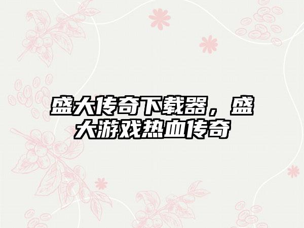 盛大传奇下载器，盛大游戏热血传奇