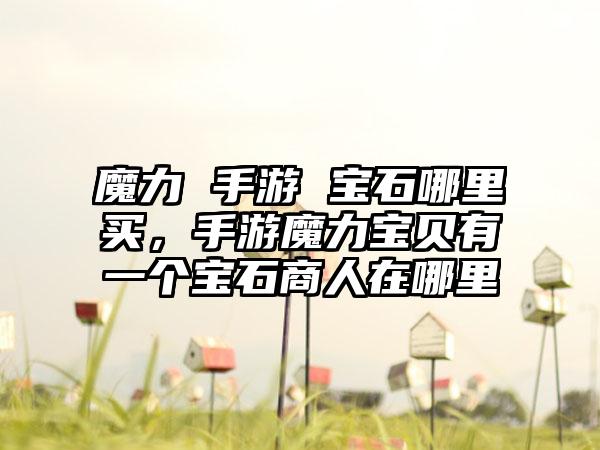 魔力 手游 宝石哪里买，手游魔力宝贝有一个宝石商人在哪里