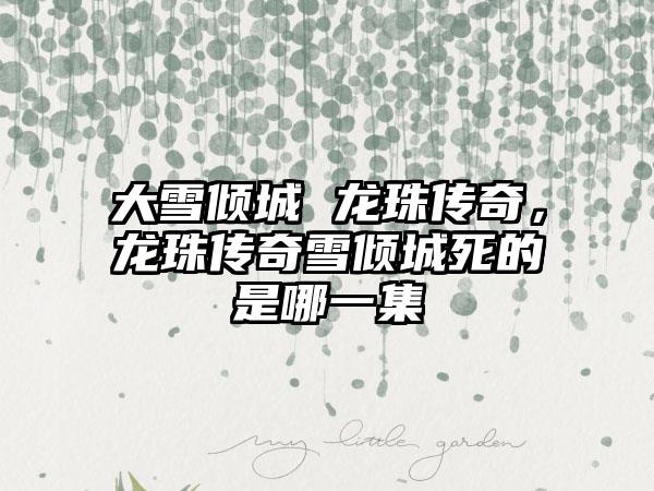 大雪倾城 龙珠传奇，龙珠传奇雪倾城死的是哪一集