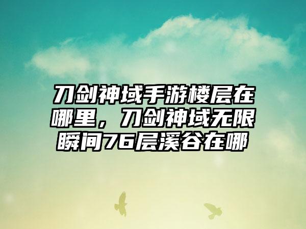 刀剑神域手游楼层在哪里，刀剑神域无限瞬间76层溪谷在哪