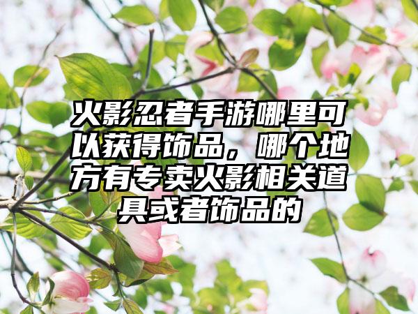 火影忍者手游哪里可以获得饰品，哪个地方有专卖火影相关道具或者饰品的