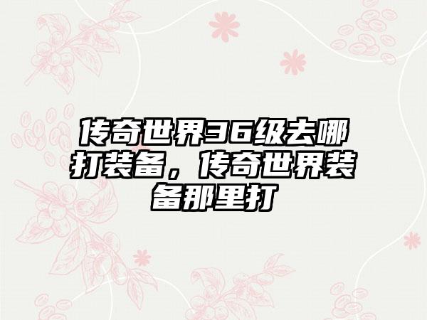 传奇世界36级去哪打装备，传奇世界装备那里打