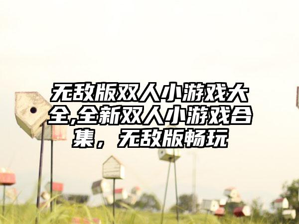 无敌版双人小游戏大全,全新双人小游戏合集，无敌版畅玩
