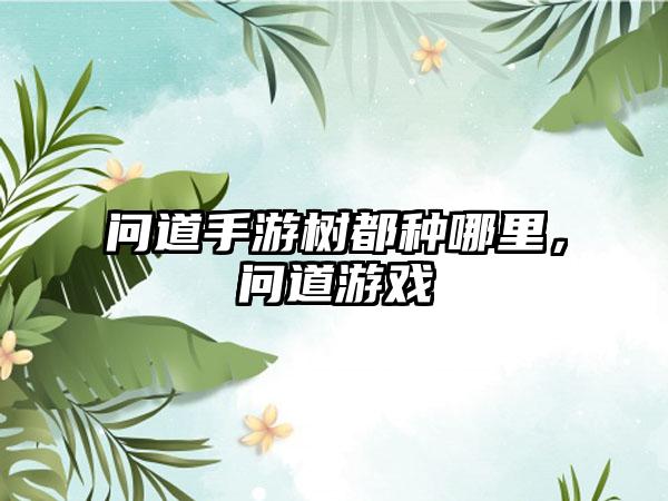 问道手游树都种哪里，问道游戏