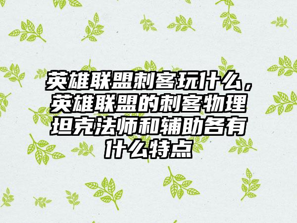 英雄联盟刺客玩什么，英雄联盟的刺客物理坦克法师和辅助各有什么特点