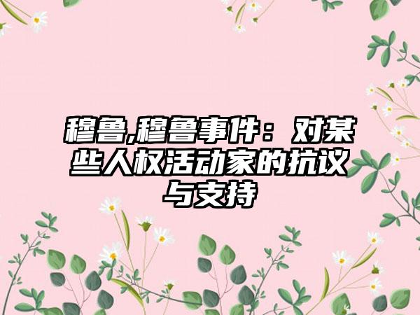穆鲁,穆鲁事件：对某些人权活动家的抗议与支持