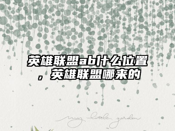 英雄联盟ab什么位置，英雄联盟哪来的