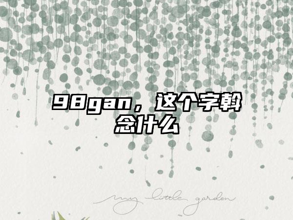 98gan，这个字斡念什么