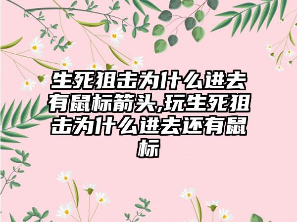 生死狙击为什么进去有鼠标箭头,玩生死狙击为什么进去还有鼠标