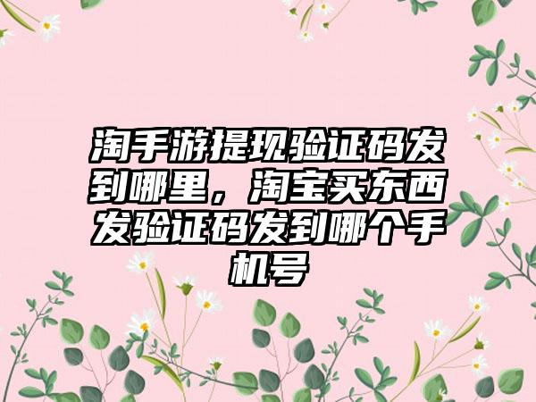 淘手游提现验证码发到哪里，淘宝买东西发验证码发到哪个手机号