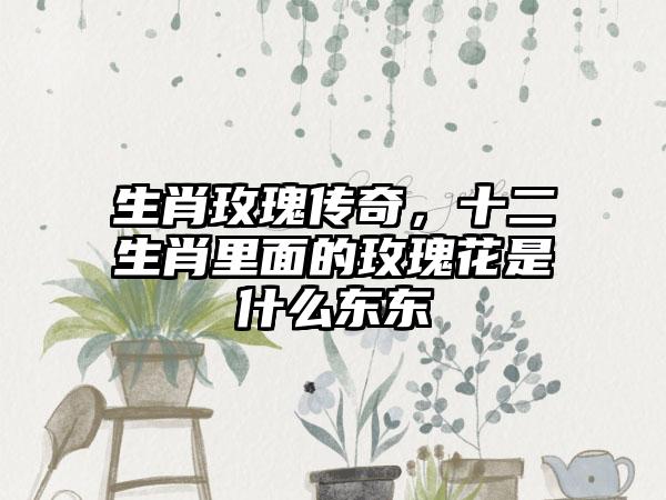 生肖玫瑰传奇，十二生肖里面的玫瑰花是什么东东