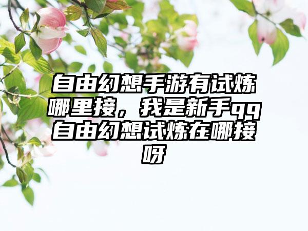 自由幻想手游有试炼哪里接，我是新手qq自由幻想试炼在哪接呀