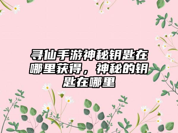 寻仙手游神秘钥匙在哪里获得，神秘的钥匙在哪里