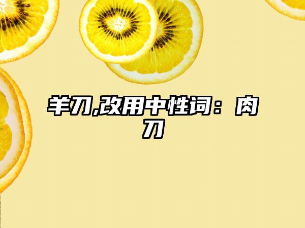 羊刀,改用中性词：肉刀