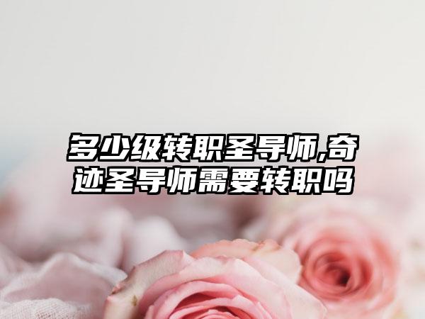 多少级转职圣导师,奇迹圣导师需要转职吗