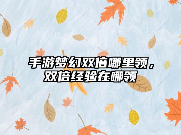 手游梦幻双倍哪里领，双倍经验在哪领