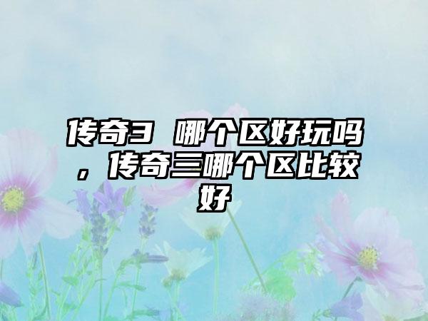 传奇3 哪个区好玩吗，传奇三哪个区比较好