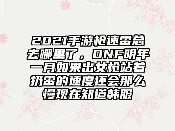 2021手游枪速雷总去哪里了，DNF明年一月如果出女枪站着扔雷的速度还会那么慢现在知道韩服