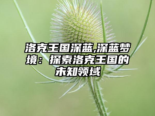 洛克王国深蓝,深蓝梦境：探索洛克王国的未知领域
