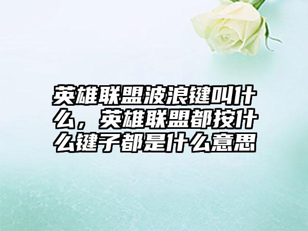 英雄联盟波浪键叫什么，英雄联盟都按什么键子都是什么意思