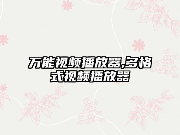 万能视频播放器,多格式视频播放器
