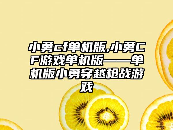 小勇cf单机版,小勇CF游戏单机版——单机版小勇穿越枪战游戏