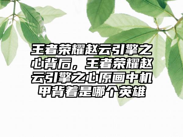 王者荣耀赵云引擎之心背后，王者荣耀赵云引擎之心原画中机甲背着是哪个英雄