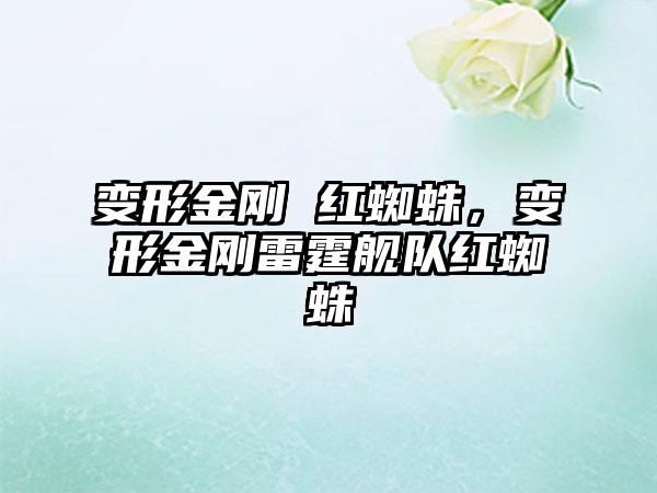 变形金刚 红蜘蛛，变形金刚雷霆舰队红蜘蛛