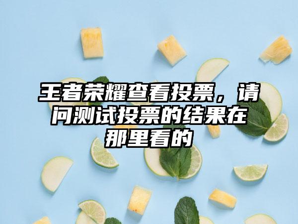 王者荣耀查看投票，请问测试投票的结果在那里看的