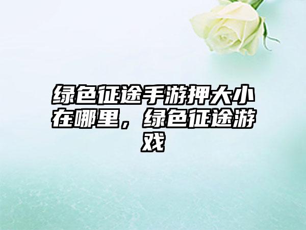 绿色征途手游押大小在哪里，绿色征途游戏