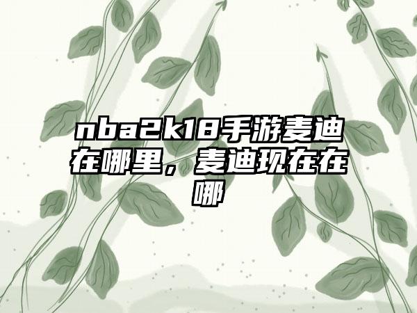 nba2k18手游麦迪在哪里，麦迪现在在哪