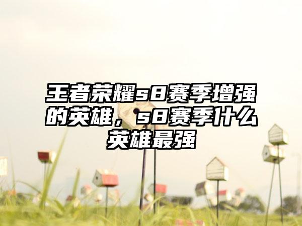 王者荣耀s8赛季增强的英雄，s8赛季什么英雄最强