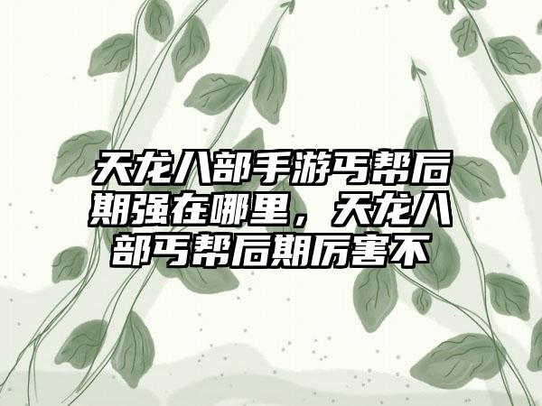 天龙八部手游丐帮后期强在哪里，天龙八部丐帮后期厉害不