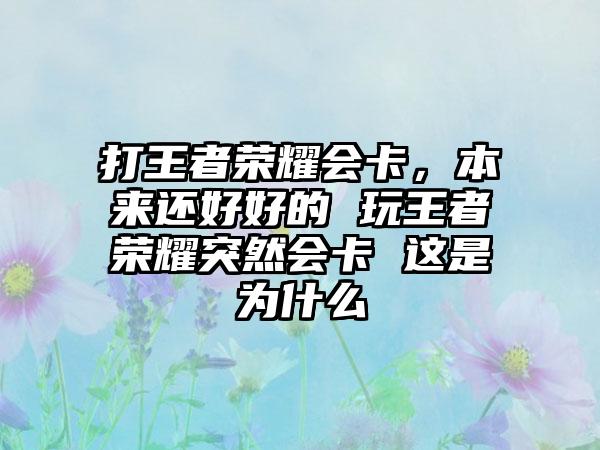 打王者荣耀会卡，本来还好好的 玩王者荣耀突然会卡 这是为什么