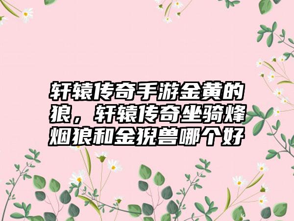 轩辕传奇手游金黄的狼，轩辕传奇坐骑烽烟狼和金猊兽哪个好