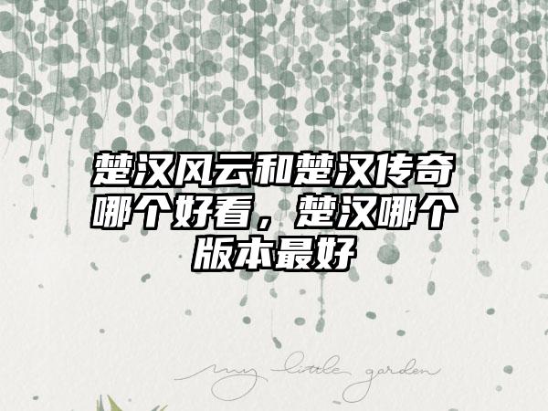 楚汉风云和楚汉传奇哪个好看，楚汉哪个版本最好